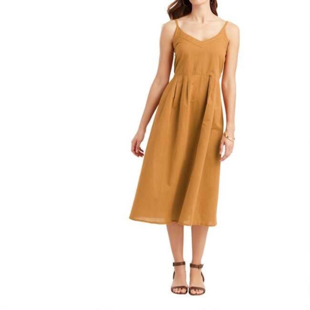 World Market midi length mustard sun dress